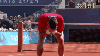 Man On Tennis Court Saying Direct GIF