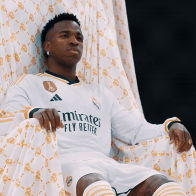 Man On Throne In Emirates Fly Better Jersey GIF