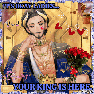 Man On Throne Saying Its Okay Ladies GIF