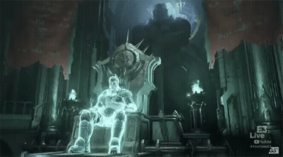 Man On Throne With Lies Live GIF