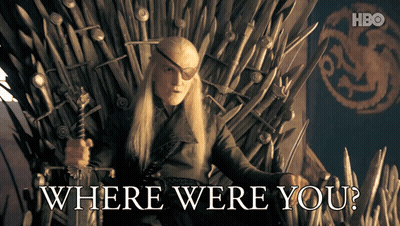 Man On Throne With Sword Saying Where Were You GIF