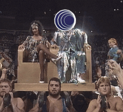 Man On Throne With Woman And Premier Sign GIF