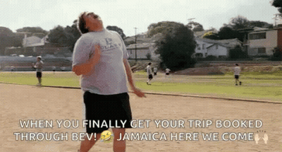 Man On Track When You Finally Get Your Trip Booked Through Bev Jamaica Here We Come GIF