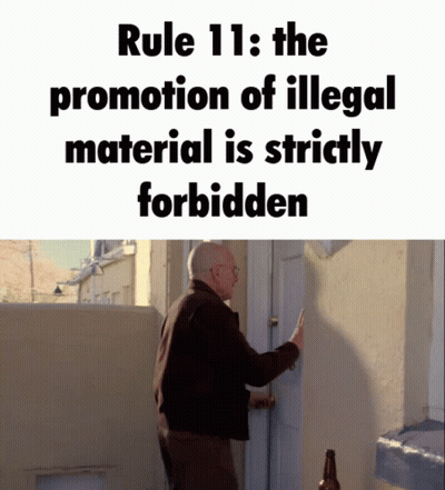 Man Opening Door Rule 11 Illegal Material Forbidden GIF