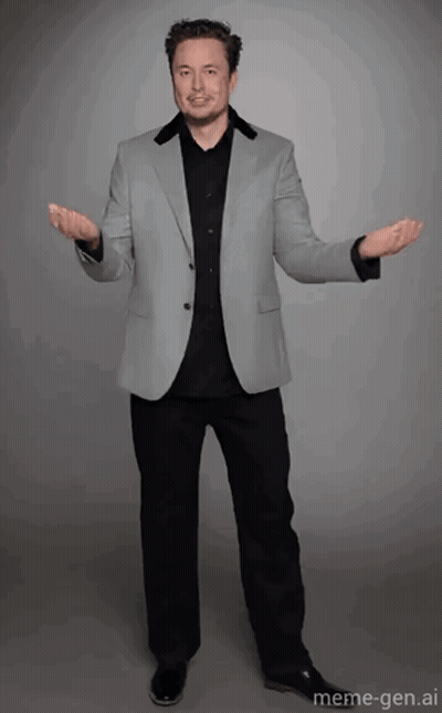 Man Outstretched Arms Grey Jacket Black Shirt Meme-Gen.ai Logo GIF