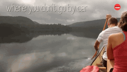 Man Paddling The Canoe GIF