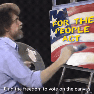 Man Painting American Flag For The People Act