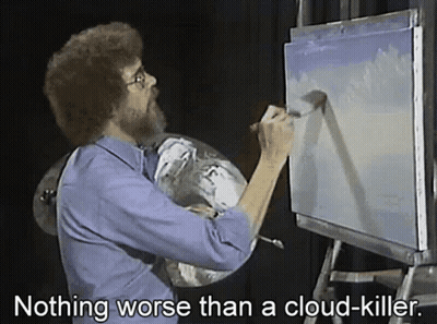 Man Painting Canvas Saying Nothing Worse Than Cloud Killer GIF
