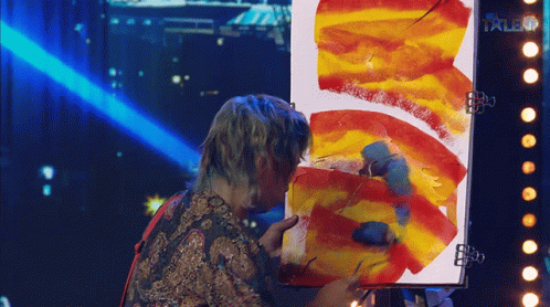 Man Painting Canvas With Talent GIF