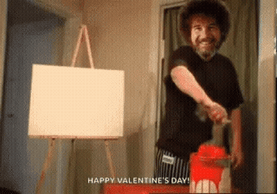 Man Painting Happy Valentines Day GIF