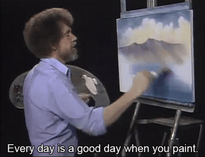 Man Painting With Good Day Quote GIF