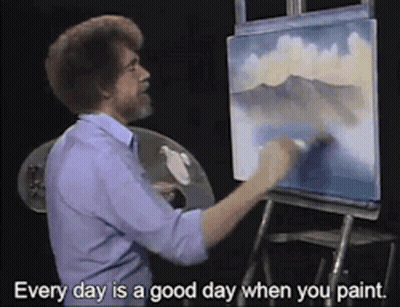 Man Painting With Good Day Quote GIF