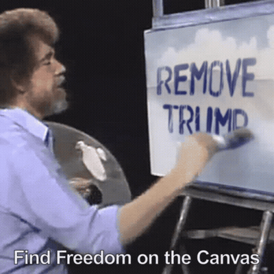 Man Paints Remove Trump Sign GIF