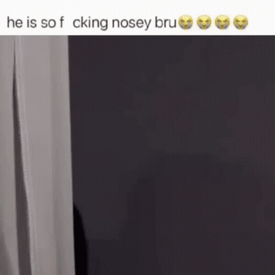 Man Peeking Behind Curtain GIF