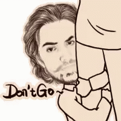 Man Peeking From Behind Woman Butt Says Don't Go GIF