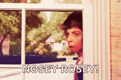 Man Peeking Out Window Nosey Rosy GIF