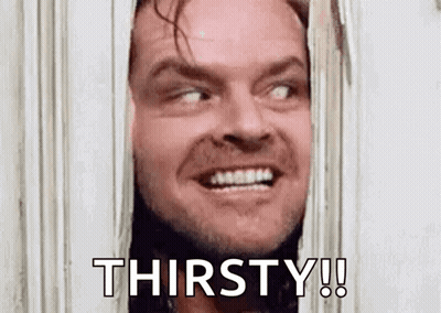 Man Peeking Through Door Saying Thirsty GIF
