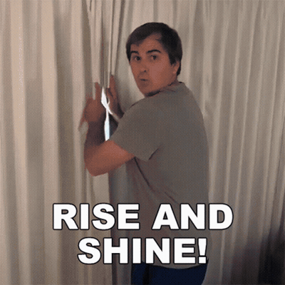Man Peeking Through Window Rise And Shine GIF