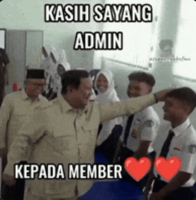 Man Petting Another Man's Head In Classroom GIF