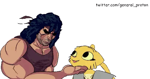 Man Petting Cat Sticker