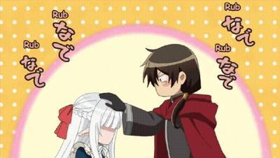 Man Petting Girl's Head Rub GIF