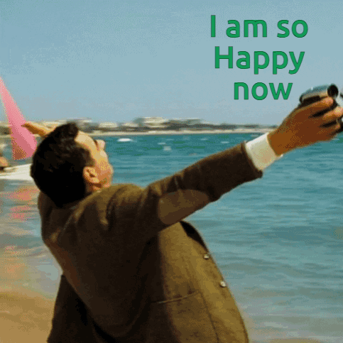 Man Photographing Ocean With I Am So Happy Now GIF
