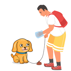 Man Picking Up And Throwing Away Dog Poop GIF