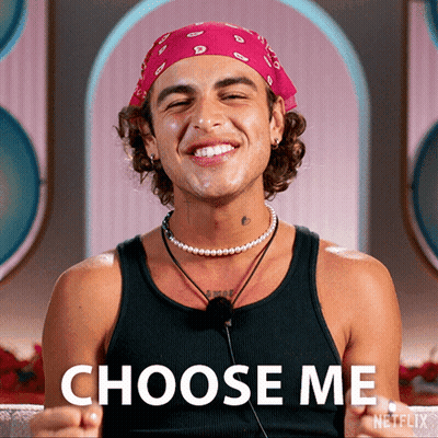 Man Pink Bandana Pearl Necklace Choose Me Netflix GIF