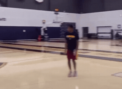 Man Playing Basketball In Golden State Warriors Shirt GIF