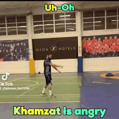 Man Playing Basketball Uh-Oh Khamzat Is Angry GIF