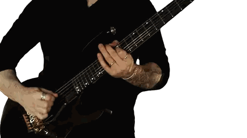 Man Playing Black Electric Guitar Sticker
