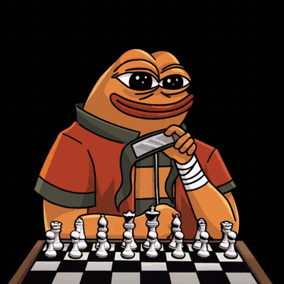 Man Playing Chess Under Game Sign GIF