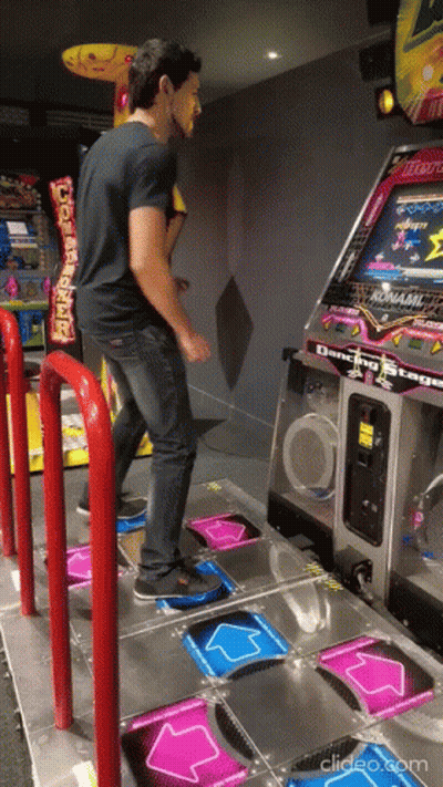 Man Playing Dancing Stage Game GIF