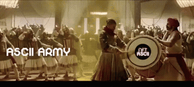 Man Playing Drum In Front Of Crowd Ascii Army GIF