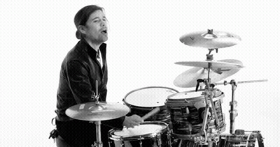 Man Playing Drum Set With Sabian Cymbal GIF