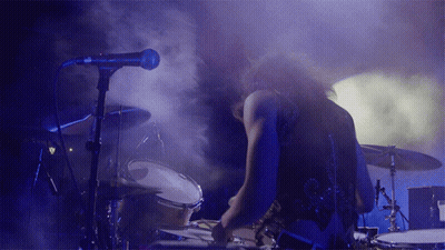 Man Playing Drums In Front Of Microphone GIF