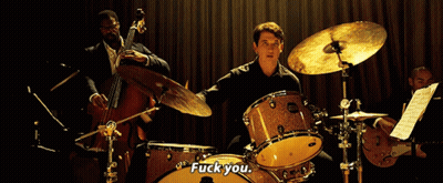 Man Playing Drums Saying Fuck You GIF