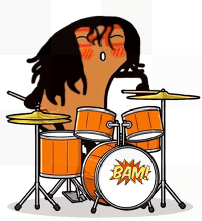 Man Playing Drums With Bam GIF