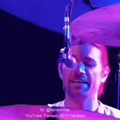 Man Playing Drums With Microphone Ig @Fansonline Youtube Fanson 2017 Hanson GIF