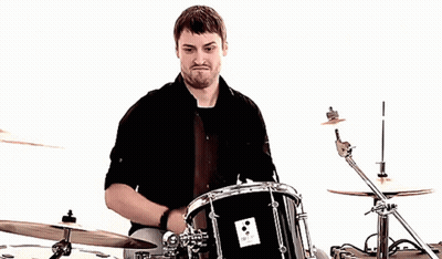 Man Playing Drums With Sabian Drum Set GIF