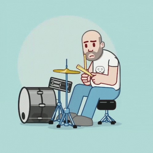 Man Playing Drums With Sheep Shirt GIF