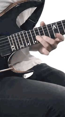 Man Playing Electric Guitar K Sticker