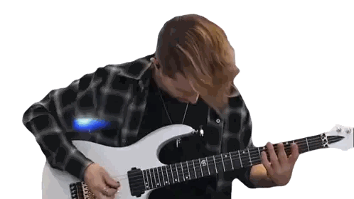 Man Playing Electric Guitar Sticker
