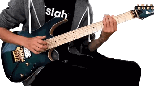 Man Playing Electric Guitar With Siah Shirt Sticker
