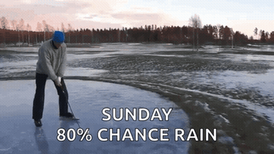 Man Playing Golf On Sunday With 80% Chance Of Rain GIF