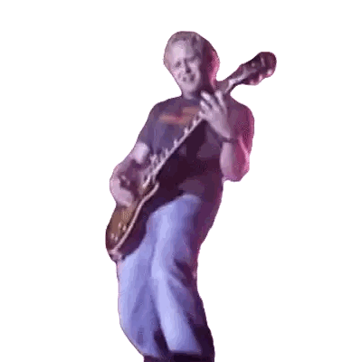Man Playing Guitar And Dancing On Stage Sticker