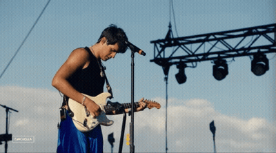 Man Playing Guitar And Singing At Coachella GIF