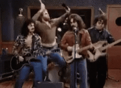Man Playing Guitar And Singing Into Microphone With Drummer GIF