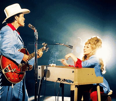 Man Playing Guitar And Woman Playing Keyboard GIF