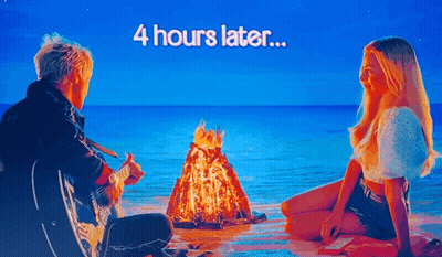 Man Playing Guitar By Campfire 4 Hours Later GIF
